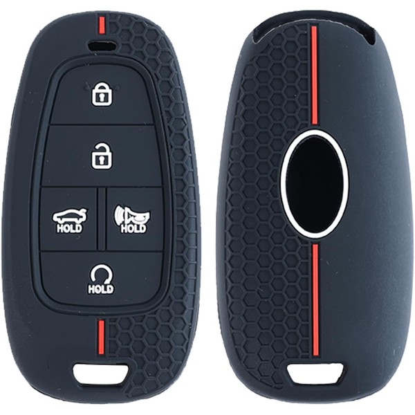 2PCS Silicone Key Fob Cover 5 Buttons Compatible with Hyundai