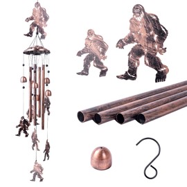 Bigfoot Gifts for Men and Women, Metal Bigfoot Wind Chimes with 6 Chimes and 4 Aluminium Tubes, Beautiful Sounds Sasquatch Gifts for Outside, Home, Lawn, Porch, Patio, Garden Decor, Yard Decoration
