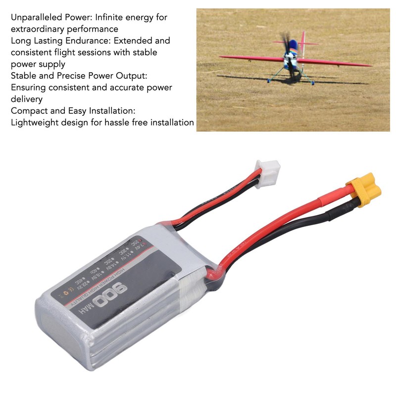 LiPo Battery 25C 900mAh XT30 Connector Stable Powerful Performance RC