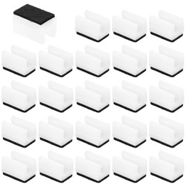 PATIKIL 24pcs Rectangle Chair Leg Cover with Felt Pad, 10mm Slide Smoothly No Scratches No Noise Furniture Feet Hardwood Protectors Tips Floor Glides Tubing Caps for Office,White Black