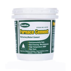 ComStar Furnace Cement, Ready-to-Use Refractory & Retort Cement, High Temperature Cement, Fireproof, Acid-Proof, Gas-Tight, Smokeless, Bonds to Stone, Metal, Brick, Ceramic, 1 Pint (40-355)