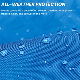 SavvyCraft Waterproof Boat Steering Wheel Covers, Heavy Duty Solution-Dyed 600D Fade-Resistant UV Protection Sailboat Yacht Marine Steering Wheel Protector Case, Vecro and Zipper Closure Blue 36"