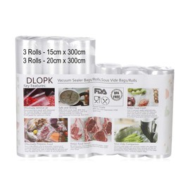 Sacs Sous Vide Pack of 6 Packs 15 x 300 cm and 20 x 300 cm Compatible with Imports Source Sous Vide pour la Maison, Certification de Sécurité Alimentaire pour Appareil Sous Vide