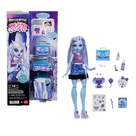 Monster High Self-Scare Secrets Abbey Bominable Doll and Accessories Set with 13 Realistic Surprises Like Henna, Painting and Crochet Crafts
