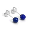 Sterling Silver & 4mm Lapis Stone Stud Earrings