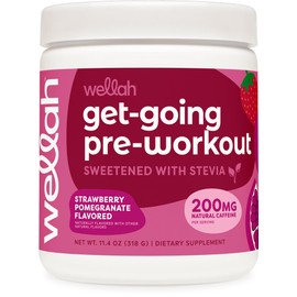 Wellah Get-Going Pre-Workout Drink Mix (Strawberry Pomegranate Flavored, 30 Servings)
