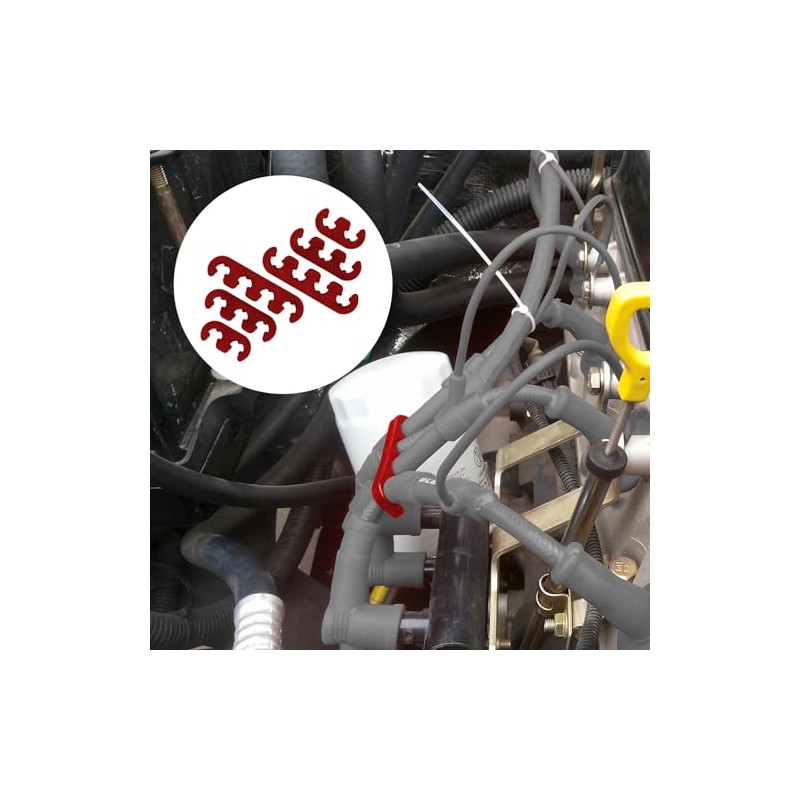 12 separadores de cables de bujía, soportes de cable de