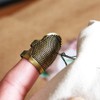 oupados Set of 3 Adjustable Non-Slip Copper Thimble Sewing Thimble