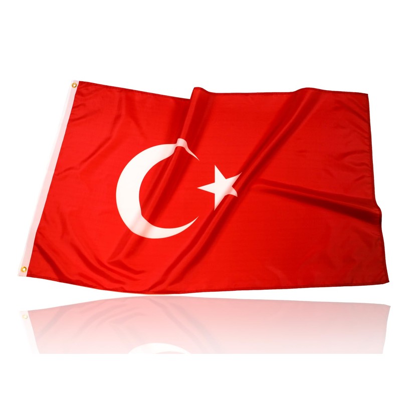 twinsmanufacturing Turkey Flag 90 x 150 cm with Brass Eyelets,