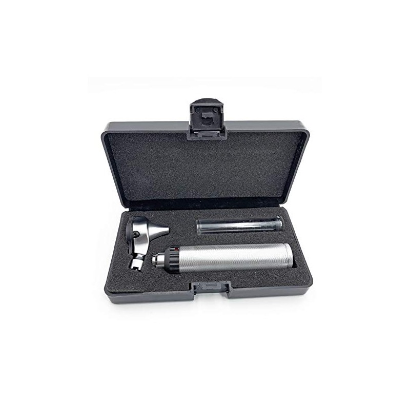 Compact Fiber Optic Otoscope with 10 Tips & Metal Body