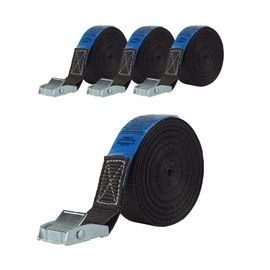 4 x professional lashing straps, lashing strap, car, 1 piece, 4 m, 0.25 t, 0.25 to, 250 kg, luggage strap, trailer lashing strap, quick release