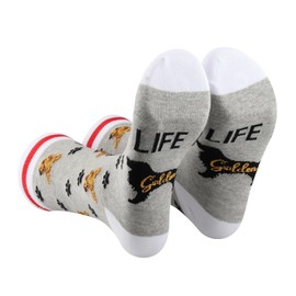 AATOP 2 Pairs Golden Retriever Dog Mom Gift Socks (Cotton, Life Golden Suk)