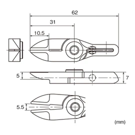 Vessel NY05AJL Slide Air Nipper, Horizontal Blade / GT-NY05 Type, Straight Long Blade for Resin