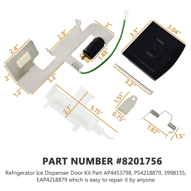 GYOFFULL 8201756 W10823377 Refrigerator Ice Dispenser Door Chute Kit Compatible
