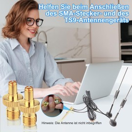 Generic TS9 Male Plug to SMA Female for 3G USB Modem Gold Plated RF Coax Connector Adapter SMA to TS9, Antenna Adapter SMA Female to TS9 Male Gold-Plated 4g LTE Antenna Adapter TS9 to SMA Pack of 2