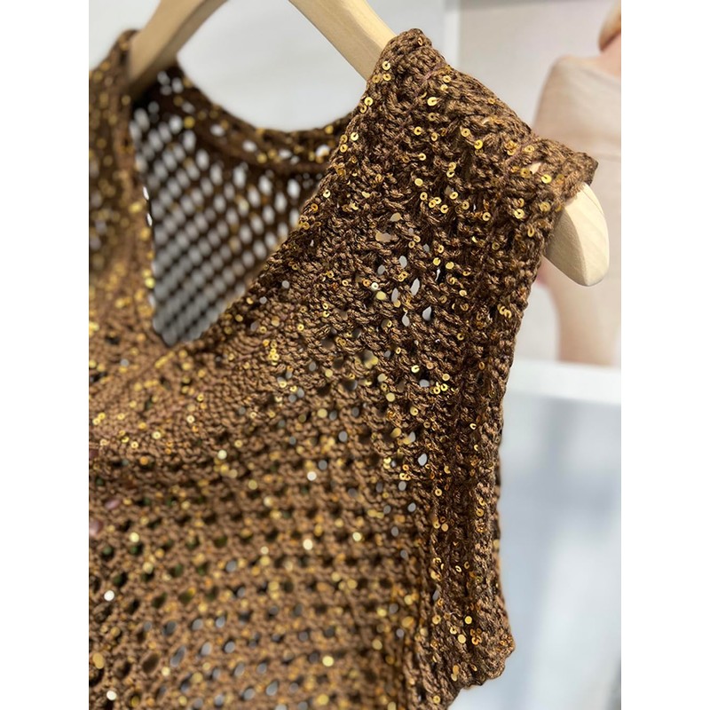 2 Balls Sequin Sparkle Cotton Yarn, Metallic Lurex Sequin Thread