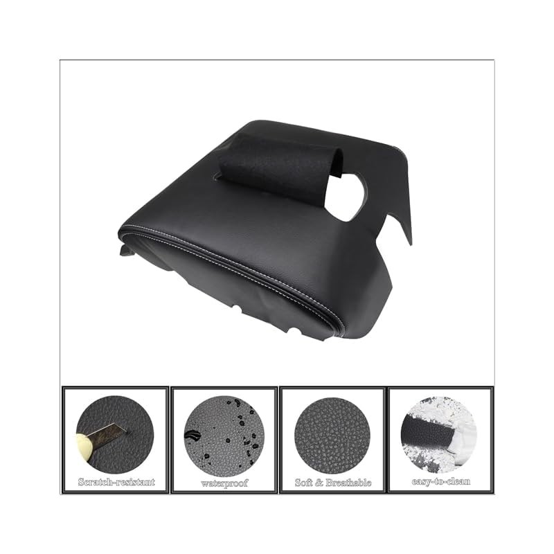 NLQR Center Console Lid Armrest Cover Black Compatible with Chevy