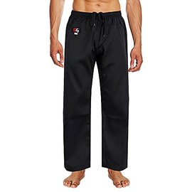G4 VISION Adult Karate Trousers Martial Arts Student Karate Suit GI Aikido Pant Kung Fu (Black, 000/110cm)