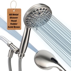 Shower Head with Handheld, All Metal Holder & Extra Long 6 ft. Stainless Steel Hose,Brushed Nickel 2.5 GPM