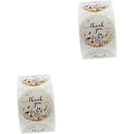 2 Rollos Etiquetas Adhesivas De Agradecimiento 500 Pegatinas En Rollo Para DecoraciN De Regalos Y Sellado De Paquetes FCil De Usar