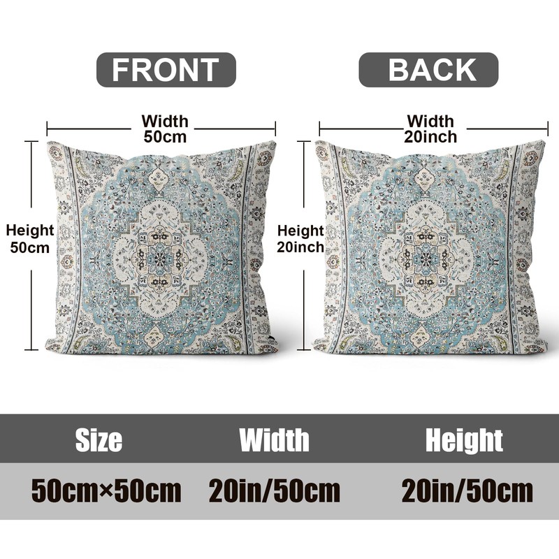 ZSYTZL Boho Throw Pillow Covers 20x20 inch Set of 2,Linen