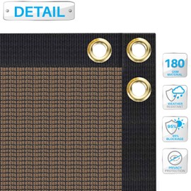 Patio Fence Privacy Screen 4' x 24' Balcony Panels Temporary Fencing Blockage for Outdoor Garden Deck Backyard, Chain Link Fence with Grommets and Zipties, Brown