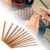 12Pcs Crochet Hook Cylindrical Carbonized Bamboo Needles Kit Sweater Knitting
