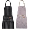 XIEJINJIA 2 Pack Adjustable Apron with Pockets Chef Kitchen Restaurant
