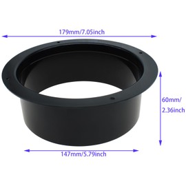 LBTODH 6 Inch Duct Vent Connector Flange Round Hose Flange Black Dryer Vent Connection Fittings for Heating Cooling Ventilation Systems (1PCS)