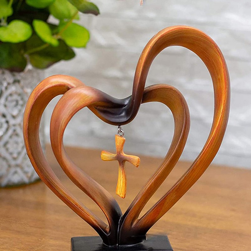 Jesus Entwined Hearts Cross Easter Jesus Cross Ornament Jesus Intertwined