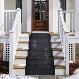 iCustomRug Marathon Weather Warrior Heavy Duty Interior/Exterior Utility Carpet Runner, Non-Slip Rubber Backing, for Entrance, Hallway, Residential or Commercial Spaces 4' x 8' Black