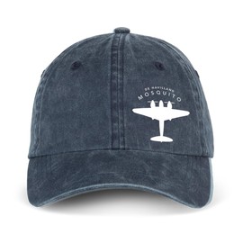 D Design Invent Print! De Havilland Mosquito Hat Baseball Cap WWII Aircraft Gift Present Keepsake Memorabilia for Men and Women Organic Cotton - Adjustable (Cotton, Washed Navy)