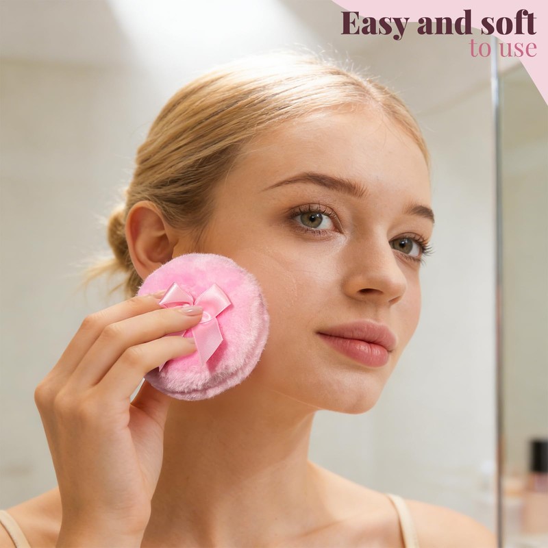 Teenitor 4pcs Powder Puff Soft Powder Puff and Container, Dusting