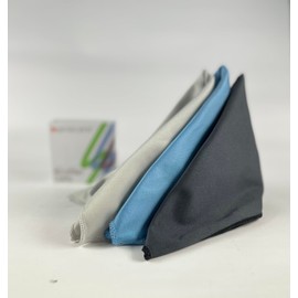 Procare Select Premium Microfibre Cleaning Cloths - Ideal for Large TV Screens, Tablets, Glasses, Glasses, All Sensitive Surfaces, Pack of 3, Extra Large, 30cm x 30cm, Lint Free, Black