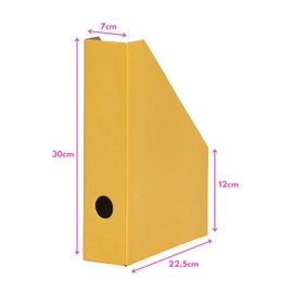 LANDRÉ Magazine File A4 Sturdy Cardboard 7 cm Wide Yellow Pack of 5