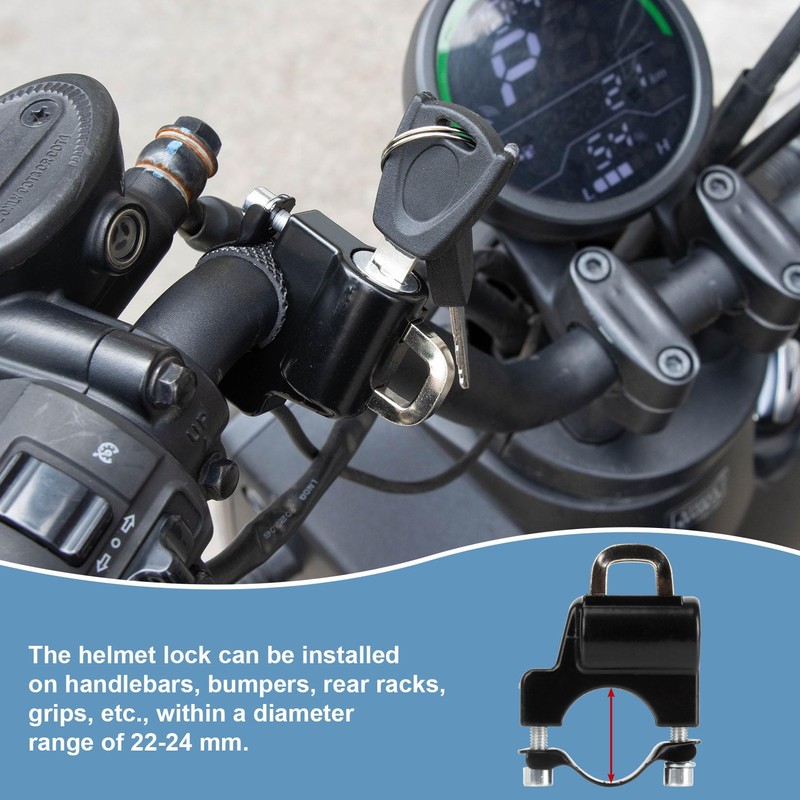 PSLER Motorcycle Helmet Lock- with 2 Keys Universal Anti Theft