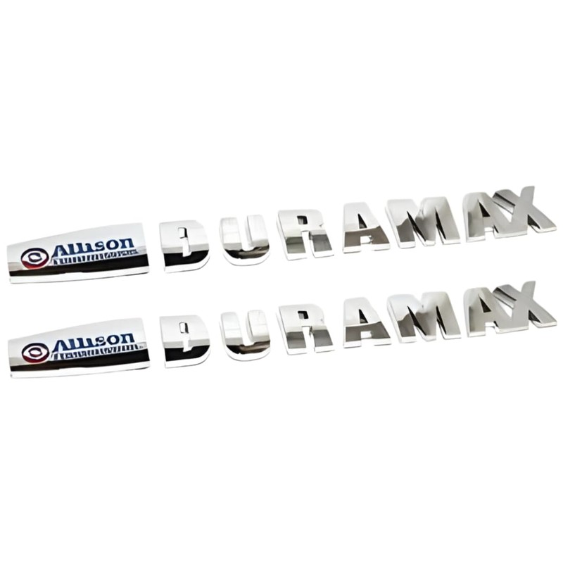 Duramax Badge Emblems 2-Piece in Chrome with Blue for 2007-2020