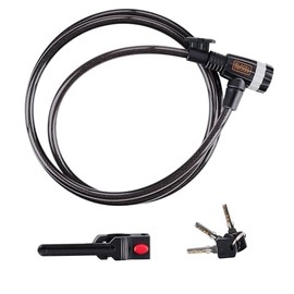 BLACK+DECKER BXCHBL7002 Cable Lock - Bicycle Lock - Suitable for Bicycle, Motorcycle and Scooter - Length 180 cm - Temperatures up to -20 °C - Black