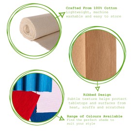 Nicola Spring Fabric Placemats & Table Runner Set - Red - 7pc Cotton Table Runner Dining Table Place Mat Long Dinner Tablecloth Decoration for Party, Wedding