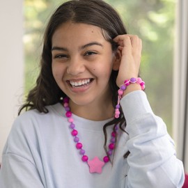 Munchables Starlight Chewelry Necklace (Purple/Pink/Fuchsia)