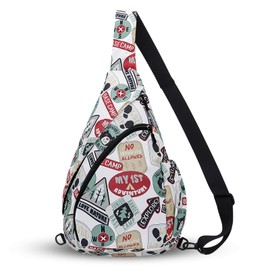 HUA ANGEL Chest Bag Crossbody Bag Women's Stylish Wide Strap Lightweight Backpack Women's Waterproof Small Shoulder Bag for Boys Girls Outdoor Travel Sporty Work Running, Arrow