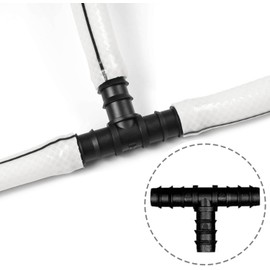 Pack of 20 Hose Connectors for 16 mm Irrigation System, Basicon Irrigation Connection for Hoses for 16 mm Garden Drip Sprinkler Systems, T Piece