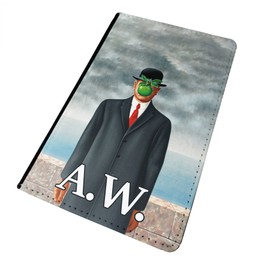 Lopo WTF | Custom Son of Man Initials | Printed Art Faux Leather Passport Cover/Luggage Tag (Passport Holder)