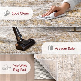 nuLOOM Madisson Vintage Faded Medallion Runner Rug, 2' 6" x 10', Gold