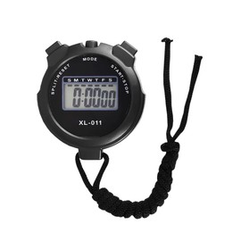 Digital Water-Proof Stop Watch, Multifunctional Sports Stop Watch for Swimming, Running, Basketball and Football, LCD Display Chronograph with Alarm Clock (Black)