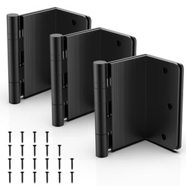 KOLET Offset Door Hinges, 3.5 Inches Expandable Door Hinges, 1/4" Radius Corner Ball Bearing Hinges, 2 Inches Widen Doorway, Smooth and Easy Installation, Matte Black, 3 Packs