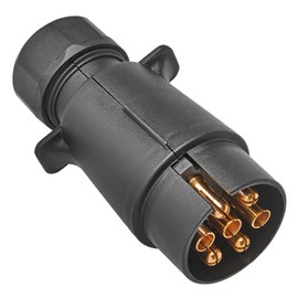 RED WOLF 7 Pin Trailer Socket Plug 12V Electrical 7 Pole Wiring Connector for Trailer Semitrailer Caravan N Type Plastic Plug Towbar Towing Truck 7 PIN Adapter Trailer