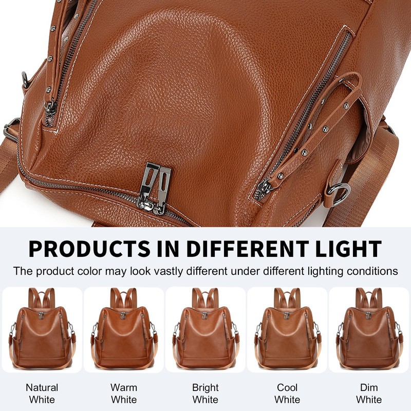 Miss Lulu Women's PU Anti-Theft Backpack, Large Capacity Fashion School