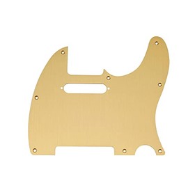 Musiclily Pro 8 Holes Aluminum Telecaster Pickguard for American/Mexican Fender Standard Tele Style Electric Guitar, Gold Anodized