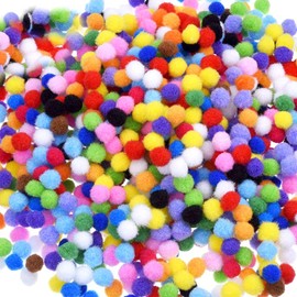 1000 Pieces 10mm Pom Poms Cheerleading Balls for Crafts Making,Hobby Supplies and DIY Creative Crafts Decorations,Assorted Mixed Color Soft Flutty Mini Pom Poms for Art